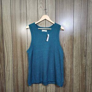 Anthropologie Teal Sleeveless Knit Top